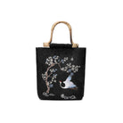 Beth and Brian Qipao-CY Hand-made, Crane embroidered Wooden Handle Chinese Style Tote Bag, Chinese style Qipao bag