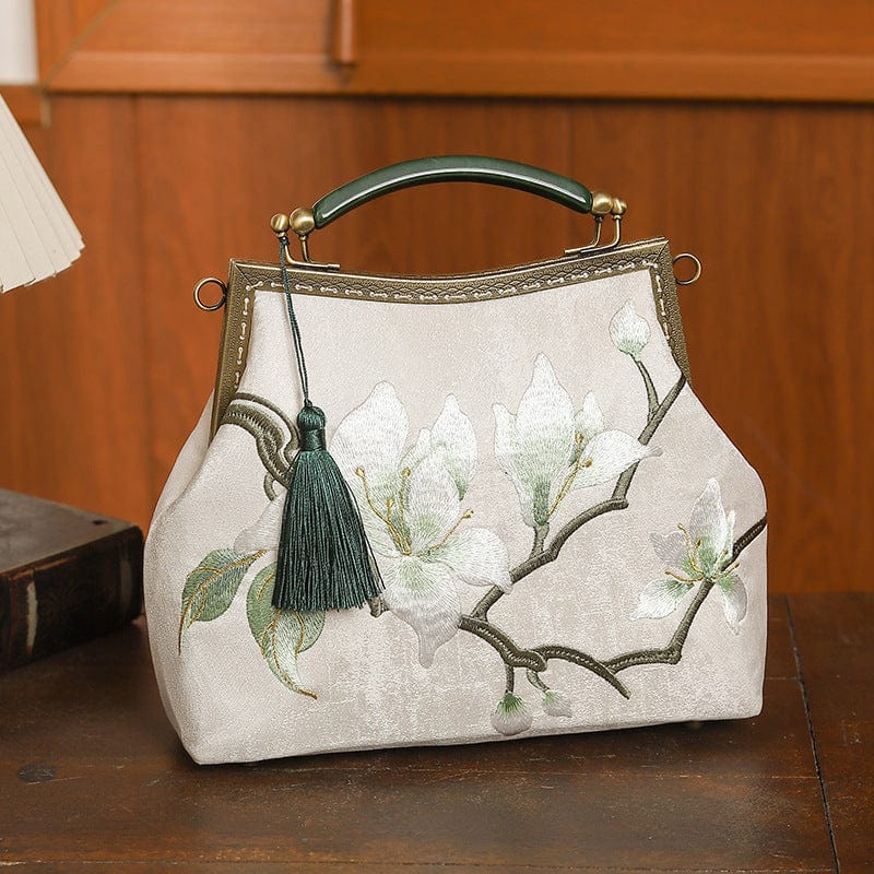 Beth and Brian Qipao-CY Hand-made, Floral embroidery, hand-made Chinese Style Qipao bag