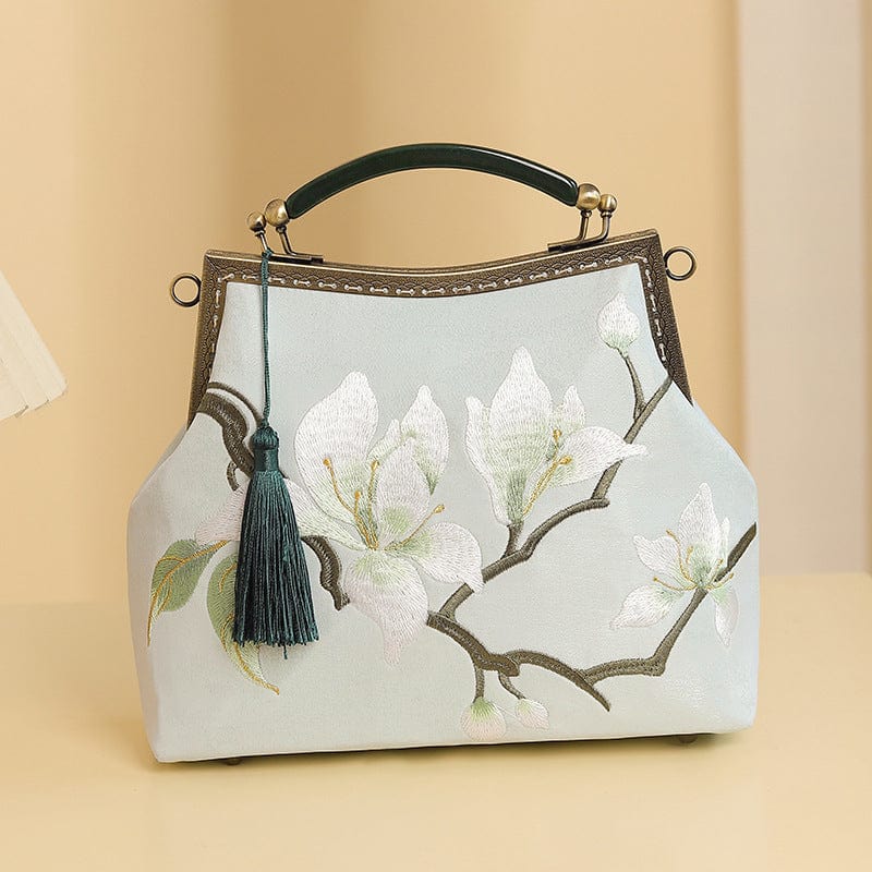 Beth and Brian Qipao-CY Hand-made, Floral embroidery, hand-made Chinese Style Qipao bag