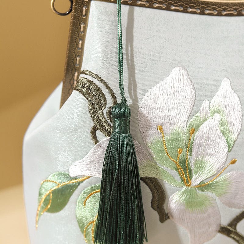 Beth and Brian Qipao-CY Hand-made, Floral embroidery, hand-made Chinese Style Qipao bag