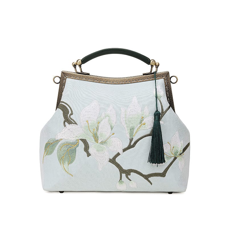 Beth and Brian Qipao-CY Hand-made, Floral embroidery, hand-made Chinese Style Qipao bag