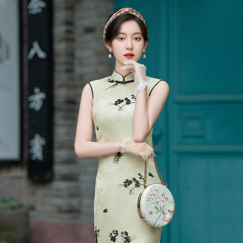 Beth and Brian Qipao-TP Old Shanghai style, floral pattern midi Cheongsam