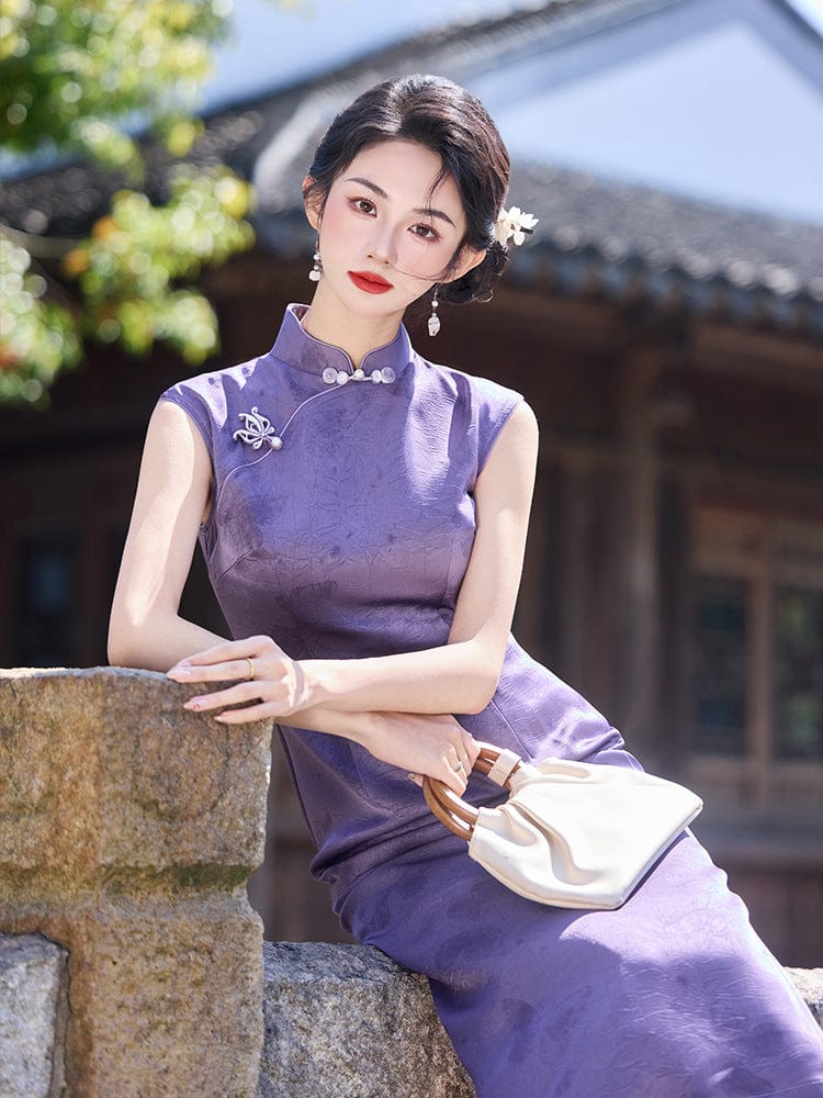 Beth and Brian Qipao-LSB New Chinese style (新中式), sleeveless midi Cheongsam