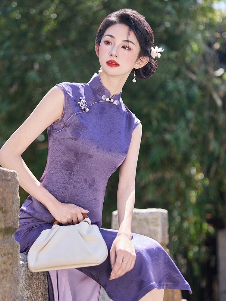 Beth and Brian Qipao-LSB New Chinese style (新中式), sleeveless midi Cheongsam