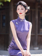Beth and Brian Qipao-LSB New Chinese style (新中式), sleeveless midi Cheongsam