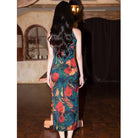 Beth and Brian Qipao-YS New Chinese style(新中式), sleeveless green midi Cheongsam