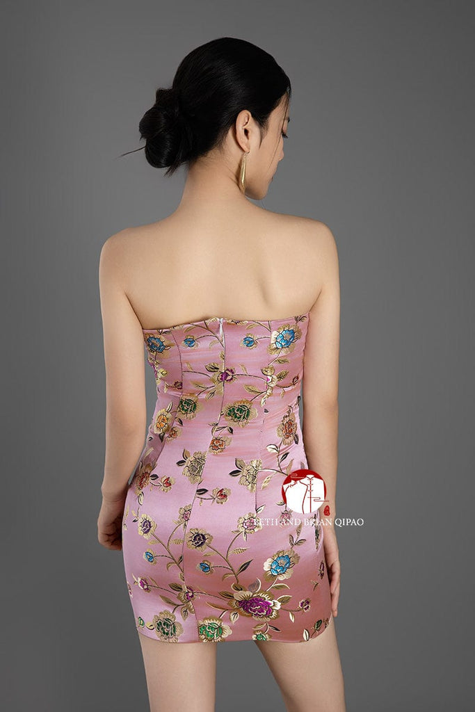 Beth and Brian Qipao - XLF Tub top, Brocade short Qipao