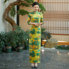 Beth and Brian Qipao-QCYJ Thousand Miles of Mountains and Rivers pattern, plus size long Cheongsam