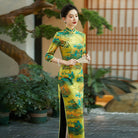 Beth and Brian Qipao-QCYJ Thousand Miles of Mountains and Rivers pattern, plus size long Cheongsam