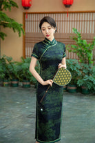 Beth and Brian Qipao-SYK Old Shanghai style, long Cheongsam with short sleeves