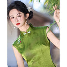 Beth and Brian Qipao-LSB Summer collection, jacquard satin, midi Cheongsam