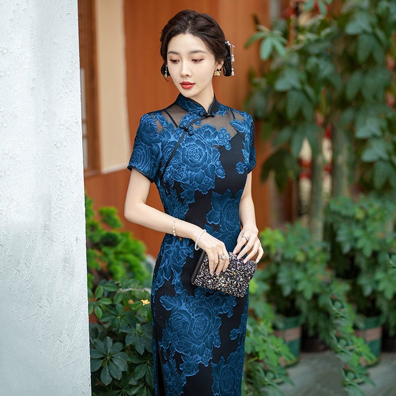 Beth and Brian Qipao-ZQYS Summer collection, floral midi Cheongsam for mother