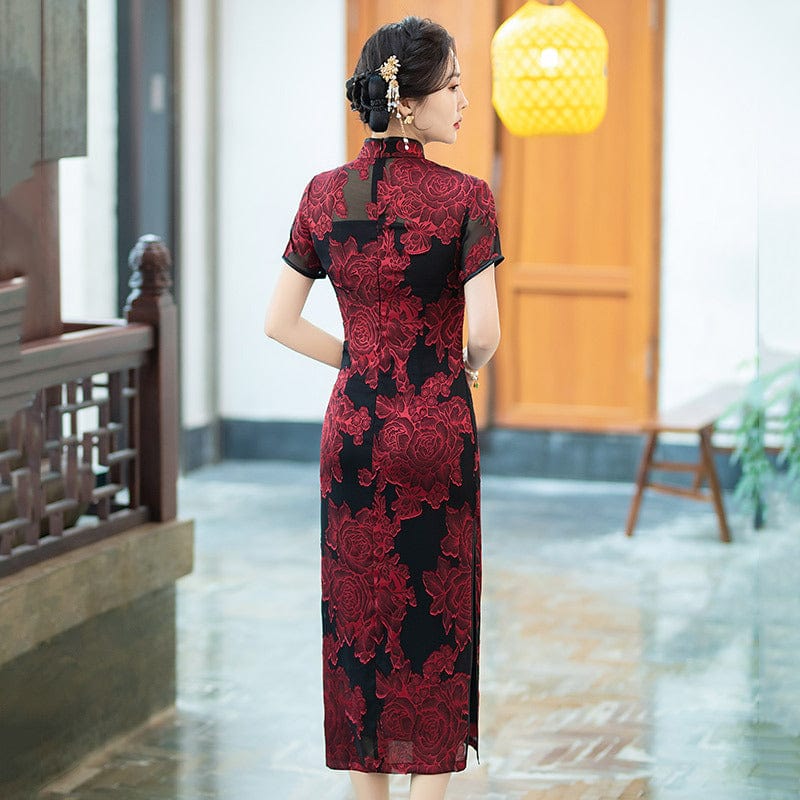Beth and Brian Qipao-ZQYS Summer collection, floral midi Cheongsam for mother