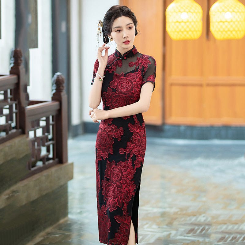 Beth and Brian Qipao-ZQYS Summer collection, floral midi Cheongsam for mother