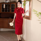 Beth and Brian Qipao-MLS Floral pattern, wedding lace mid-length Cheongsam