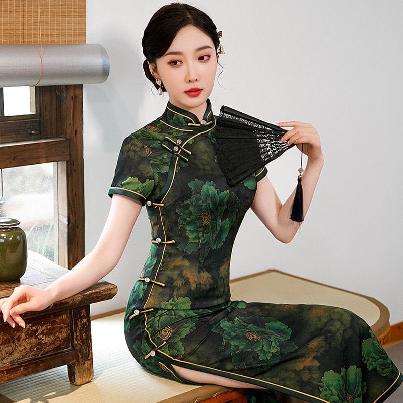 Beth and Brian Qipao-YM Summer collection, hua luo long Cheongsam