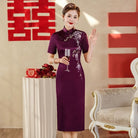 Beth and Brian Qipao-YSD Plus size, high end, red&purple midi Cheongsam for mothers