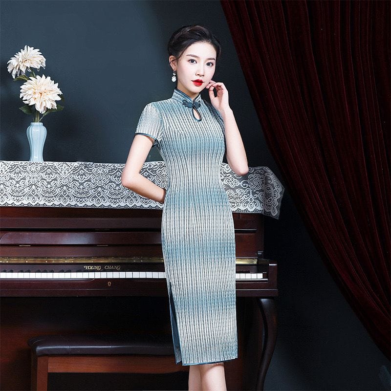 Beth and Brian Qipao-YSD Summer collection, midi Cheongsam for mother