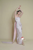 Beth and Brian Qipao - Exclusive Exclusive designer collection, tube top midi Qipao
