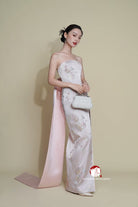 Beth and Brian Qipao - Exclusive Exclusive designer collection, tube top midi Qipao