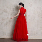Beth and Brian Qipao - Exclusive Exclusive designer collection, Floral embroidery, A-line floor length Cheongsam