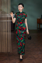 Beth and Brian Qipao-TL 19 mome mulberry silk, , High-end tropical long Qipao