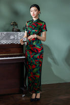 Beth and Brian Qipao-TL 19 mome mulberry silk, , High-end tropical long Qipao