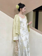 Beth and Brian Qipao-BDP Green Drop Shoulder Cheongsam Coat / Jacket