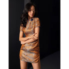 Beth and Brian Qipao - FL Chinese modern style, high end yellow short Cheongsam