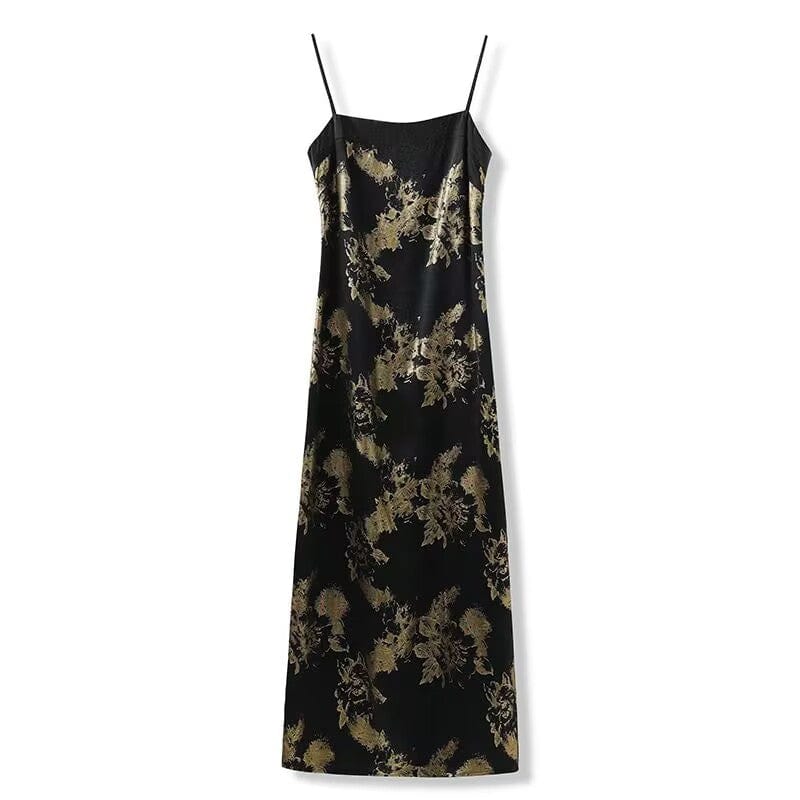 Beth and Brian Qipao-SS Loose-Fitting, black long Qipao set