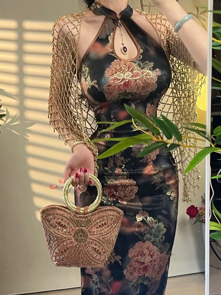 Beth and Brian Qipao-TZ New Chinese style(新中式), Sleeveless, long Cheongsam set