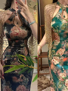 Beth and Brian Qipao-TZ New Chinese style(新中式), Sleeveless, long Cheongsam set