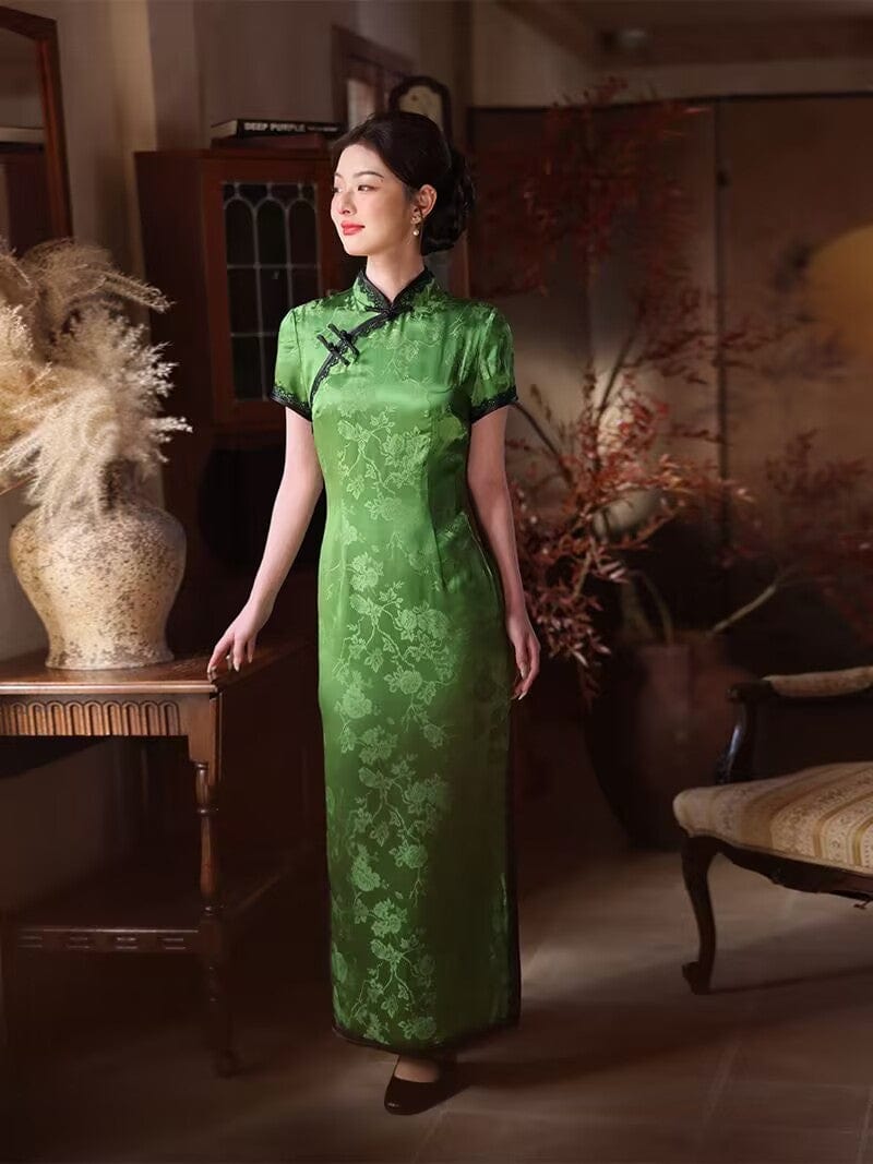 Beth and Brian Qipao-JD Old Shanghai style, 19 mome mulberry silk, high-end long Cheongsam