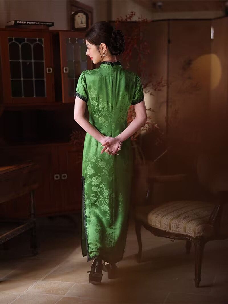 Beth and Brian Qipao-JD Old Shanghai style, 19 mome mulberry silk, high-end long Cheongsam