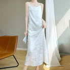 Beth and Brian Qipao-BN V-Neck Spaghetti Strap Qipao Dress, Jacquard Spaghetti Strap Qipao Dress