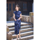 Beth and Brian Qipao-HY Chenille floral midi plus size Cheongsam with raglan sleeves