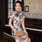 Beth and Brian Qipao-QXY Old Shanghai style, 19 mome mulberry silk, high-end midi Cheongsam