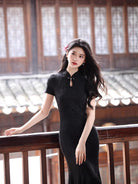 Beth and Brian Qipao-MYJ Floral pattern, mermaid long Cheongsam