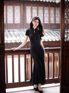 Beth and Brian Qipao-MYJ Floral pattern, mermaid long Cheongsam