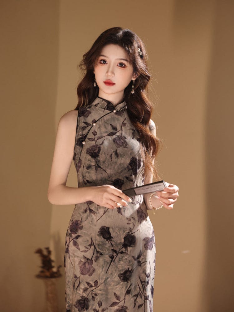 Beth and Brian Qipao-MYJ New Chinese style (新中式), sleeveless midi Cheongsam