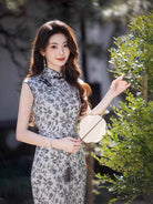 Beth and Brian Qipao-XWC Sleeveless, New Chinese style(新中式), black long Cheongsam