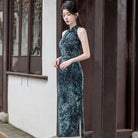 Beth and Brian Qipao-JLM New Chinese style (新中式), velvet midi Cheongsam
