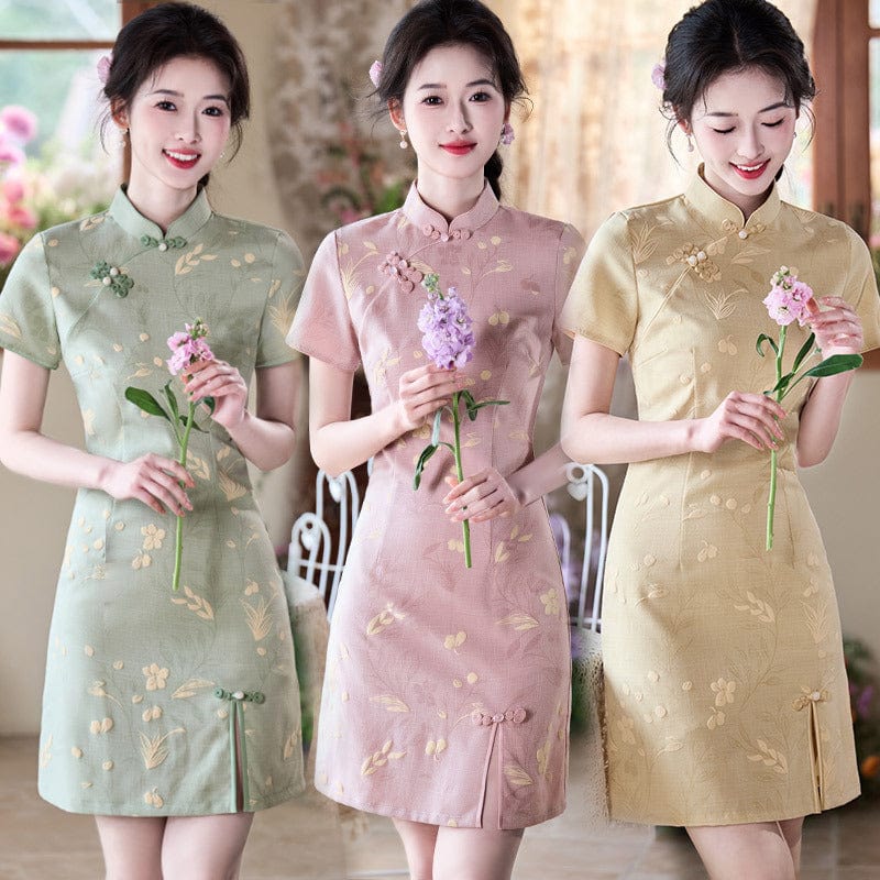 Beth and Brian Qipao-ZQYS Summer collection, cotton short Cheongsam