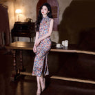 Beth and Brian Qipao-ZQYS Butterfly pattern, sleeveless jacquard long Cheongsam