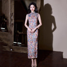 Beth and Brian Qipao-ZQYS Butterfly pattern, sleeveless jacquard long Cheongsam