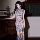 Beth and Brian Qipao-ZQYS Butterfly pattern, sleeveless jacquard long Cheongsam