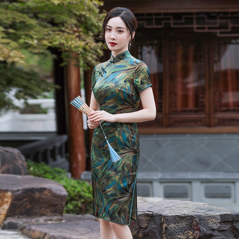 Beth and Brian Qipao-WXG Old Shanghai style, 19 mome mulberry silk, high-end midi Cheongsam
