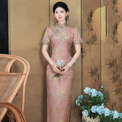 Beth and Brian Qipao-ZQYS Old Shanghai style, plus size, floral long Cheongsam