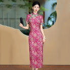 Beth and Brian Qipao-ZQYS Old Shanghai style, plus size, floral long Cheongsam