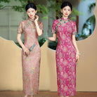 Beth and Brian Qipao-ZQYS Old Shanghai style, plus size, floral long Cheongsam